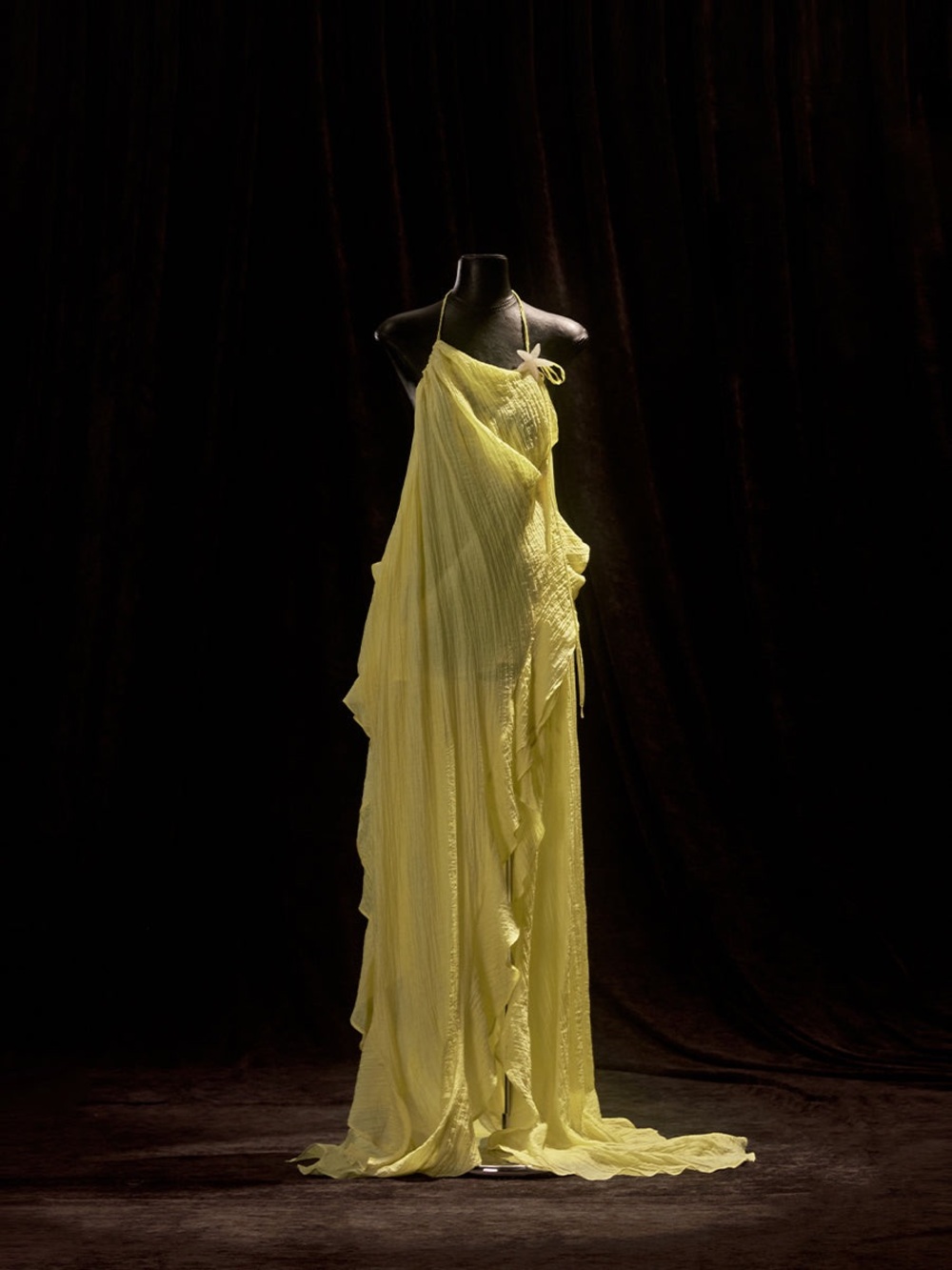Freja Yellow Maxi Halter Dress